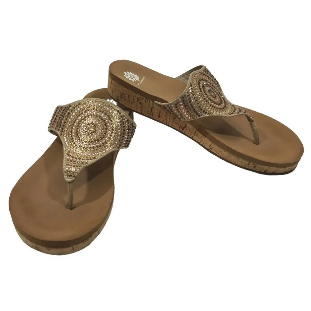 Yellow Box Womens Cadenza Beige Thong Sandals Shoes 8.5 Medium (B,M) 5522 - Picture 3 of 12